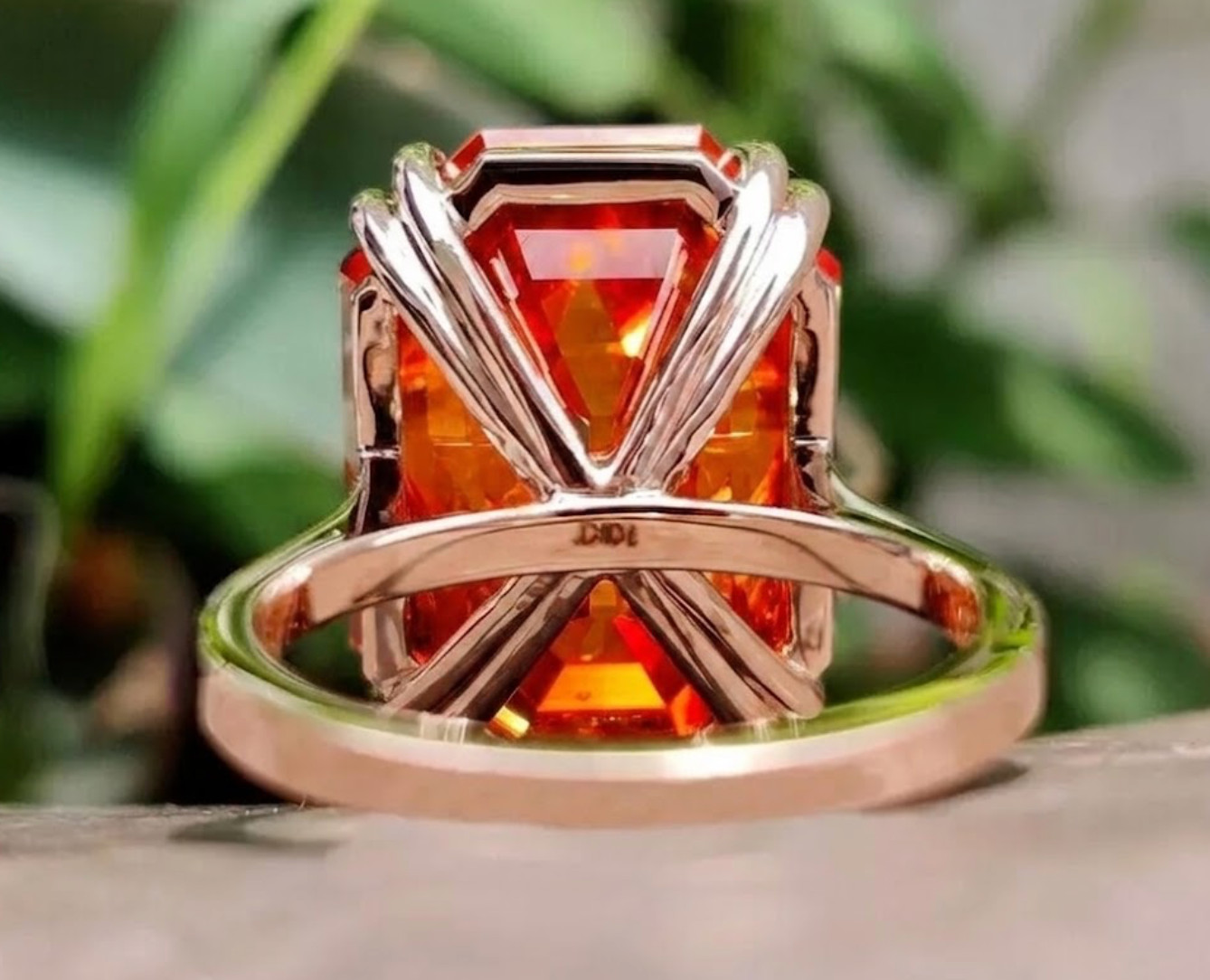 925 Silver, Flame Orange Diamond Solitaire Ring, Rare 20 Ct Certified Treated