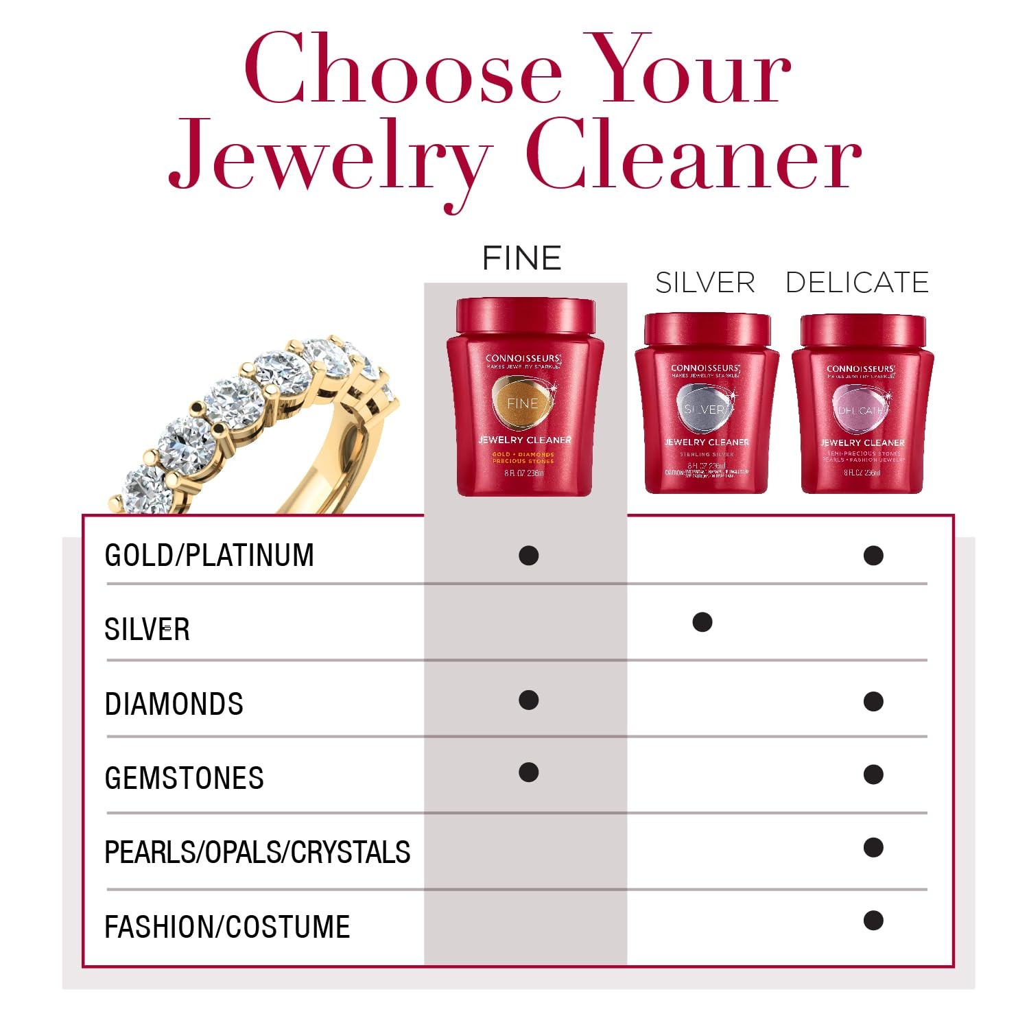 Fine Jewelry Cleaner Solution – 9.6 fl oz Fl Oz (Pack of 1)