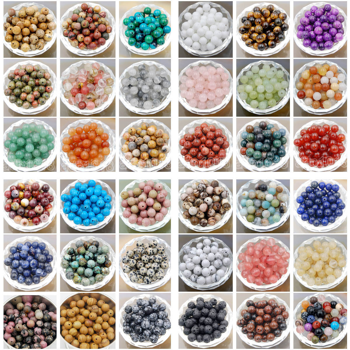 Wholesale Natural Gemstone Round Spacer Loose Beads 4mm 6mm 8mm 10mm