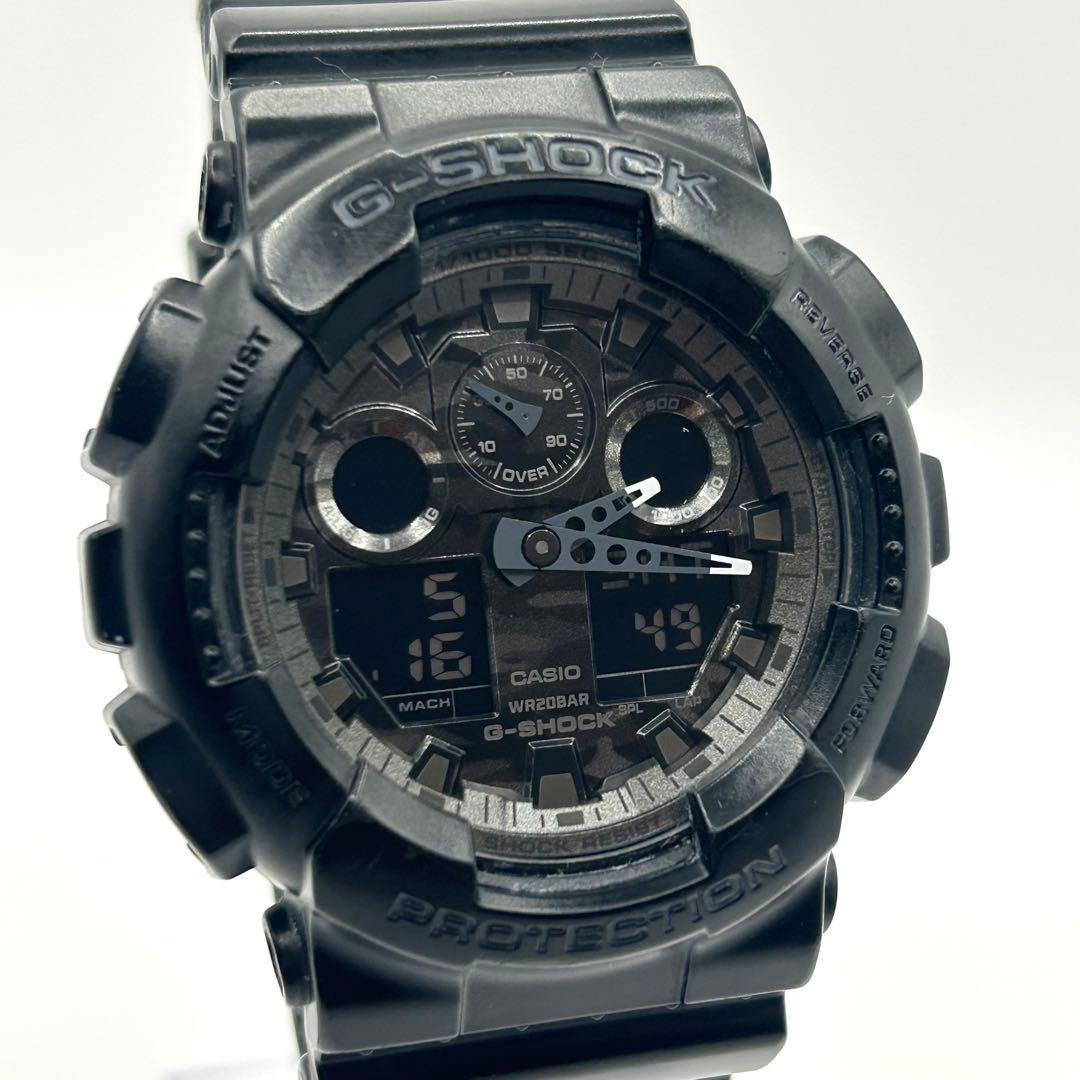 G-SHOCK Popular Black Camouflage GA-100CF New Battery Good Operation