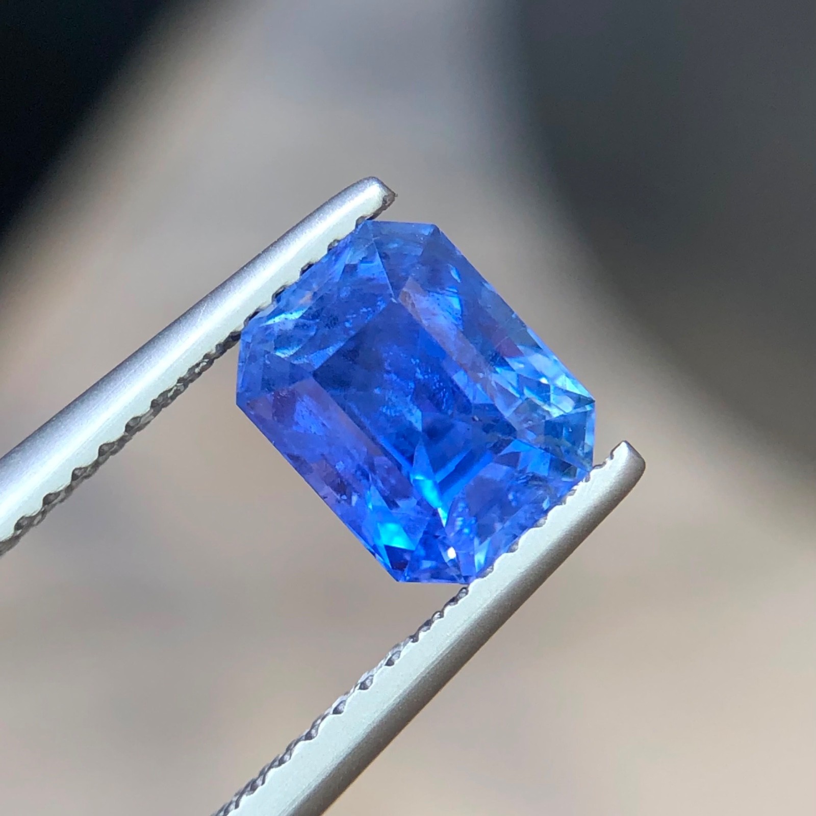 3.17 Carats Natural Blue Sapphire Octagonal Cut From Srilanka