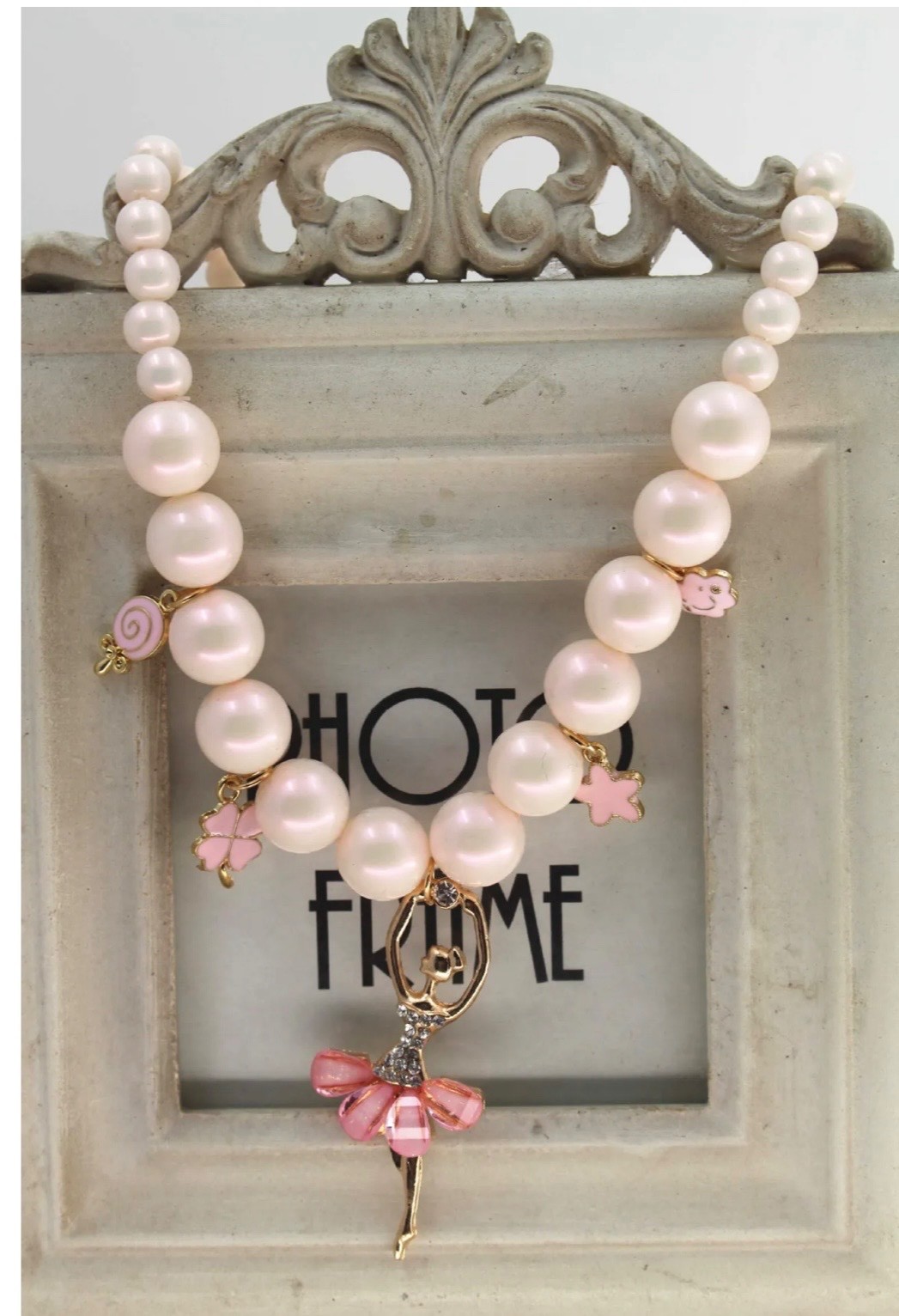 Carry Your Dreams – Ballerina Pearl Necklace | Pink Ballet Charm | Elegant Gift