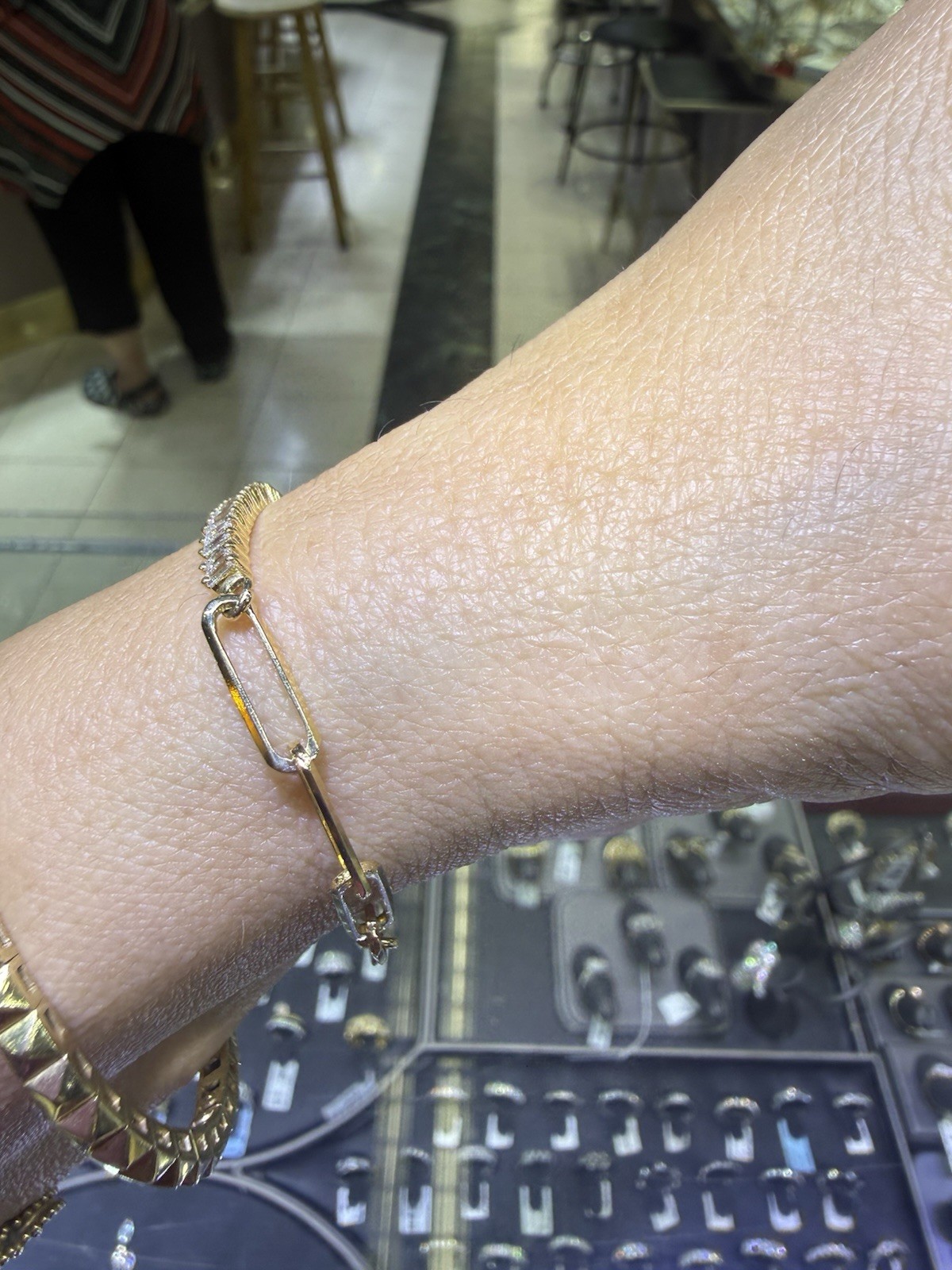 Baguette Tennis Link Bracelet Diamond
