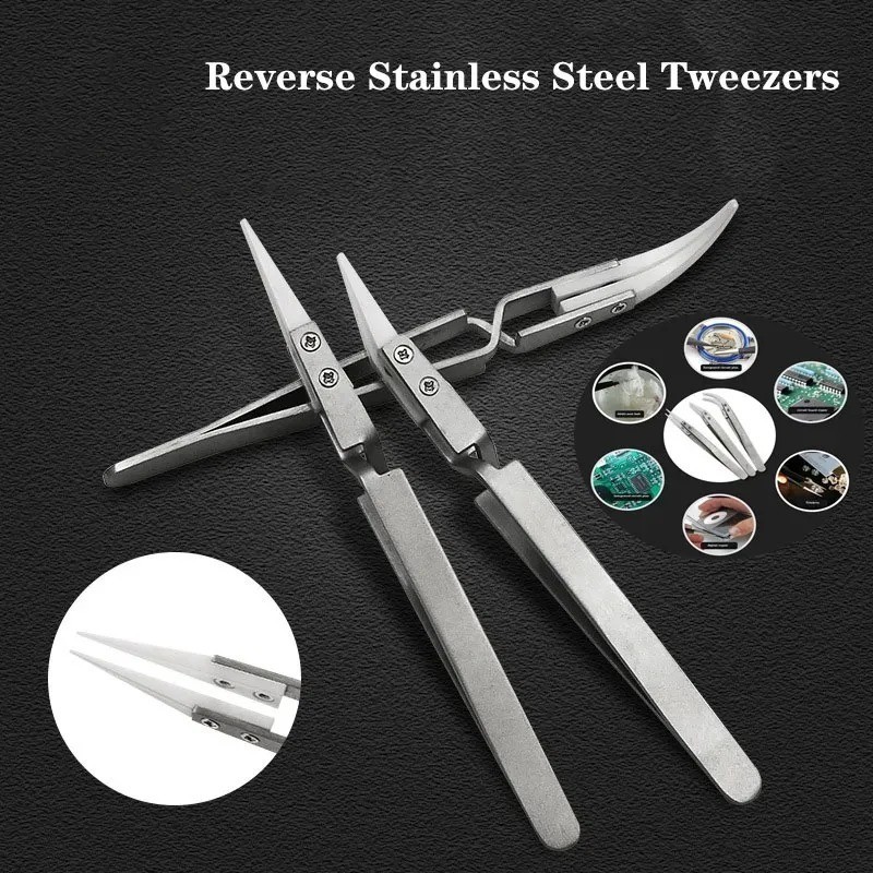 3pcs Ceramic Tip Soldering Tweezers Anti-Static Precision Electronic Tool Set