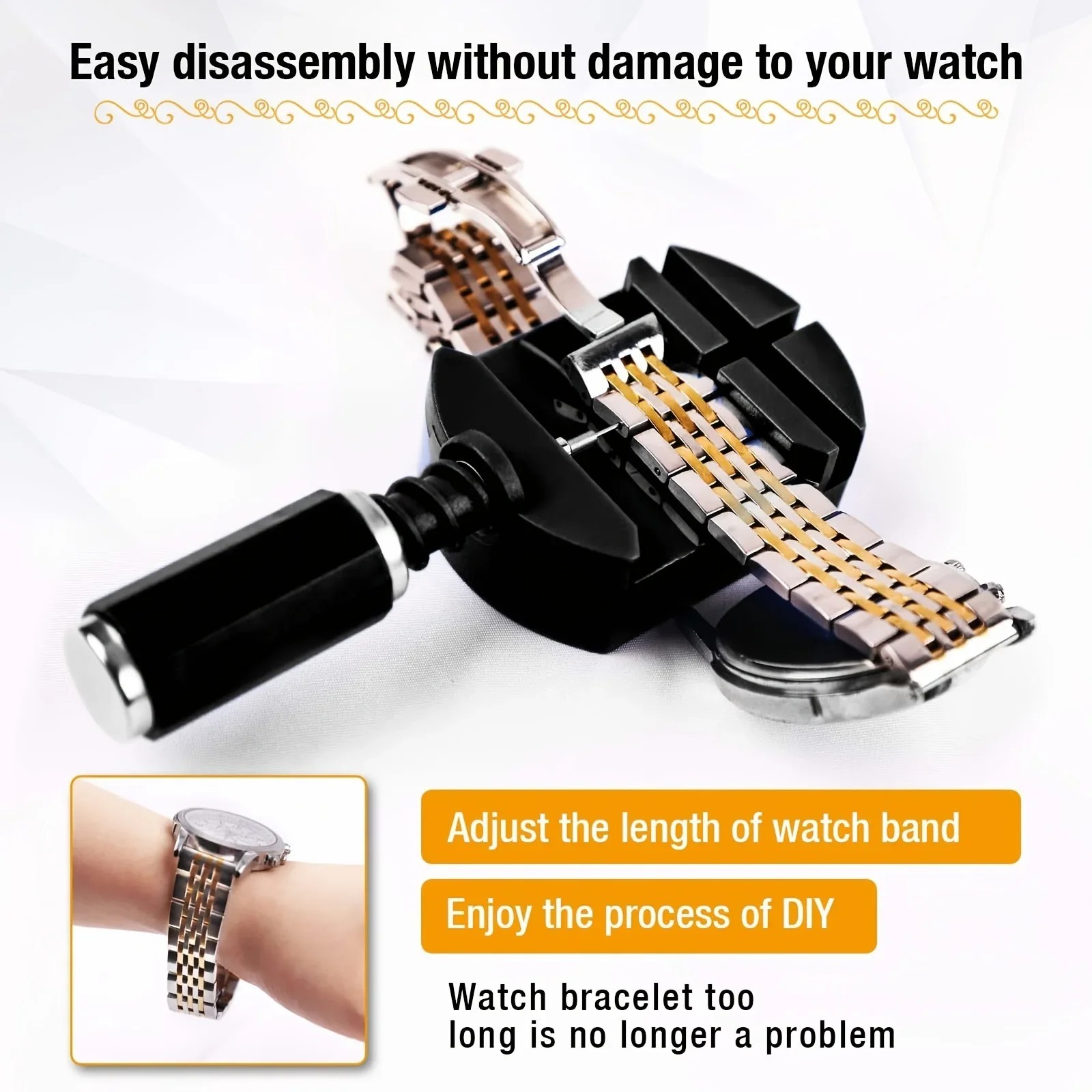 Metal Adjustable Watch Band Strap Bracelet Link Pin Remover Repair Tool Kit US