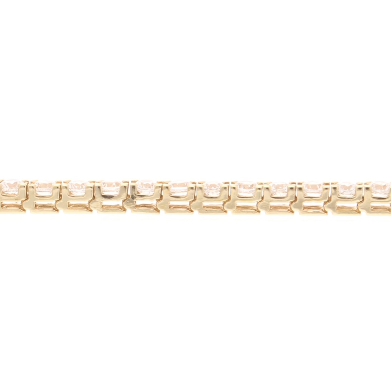 9Carat Yellow Gold 7.75″ Simulated Diamond Tennis Bracelet (3.5mm Wide)