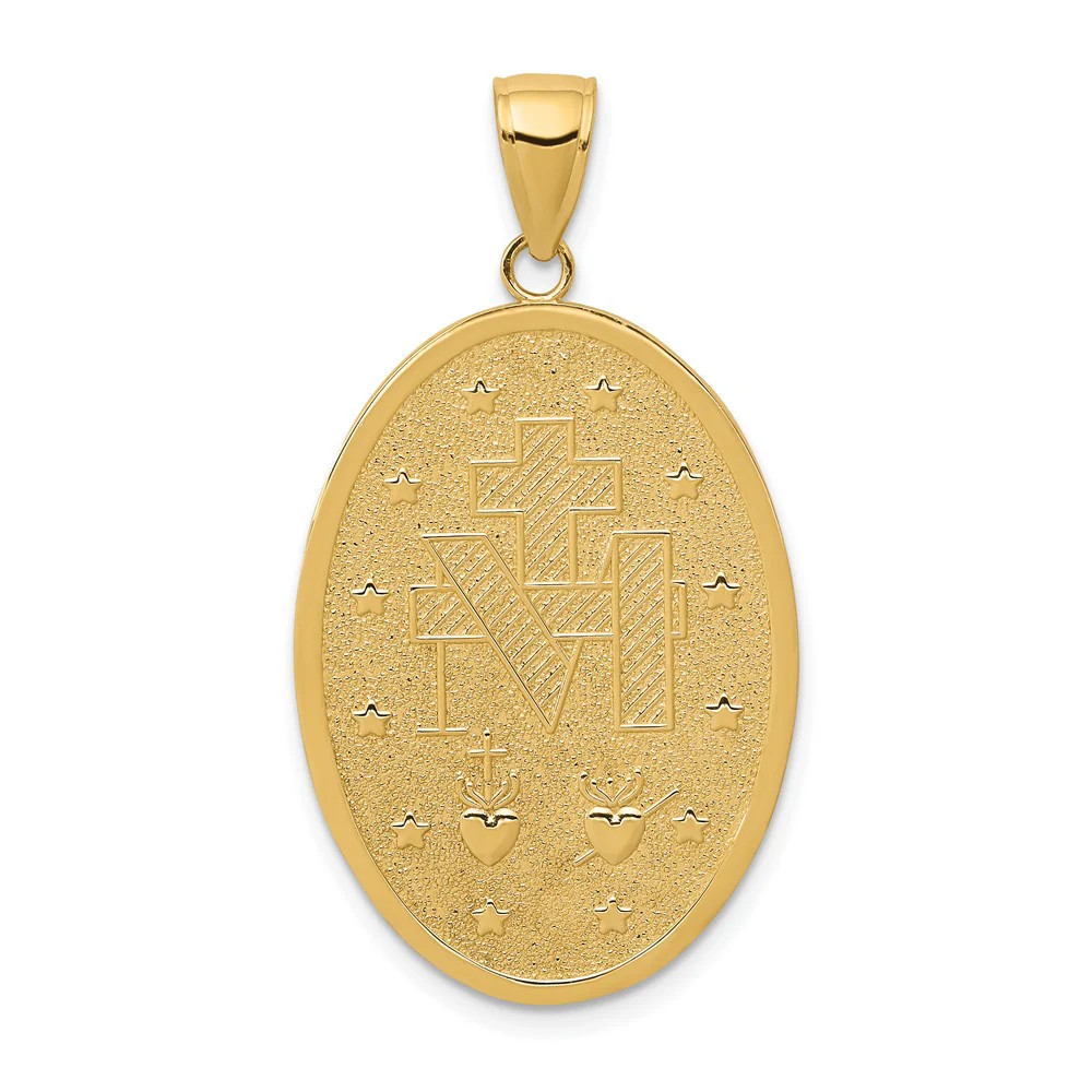 10K / 14K Yellow Gold Miraculous Medal Pendant