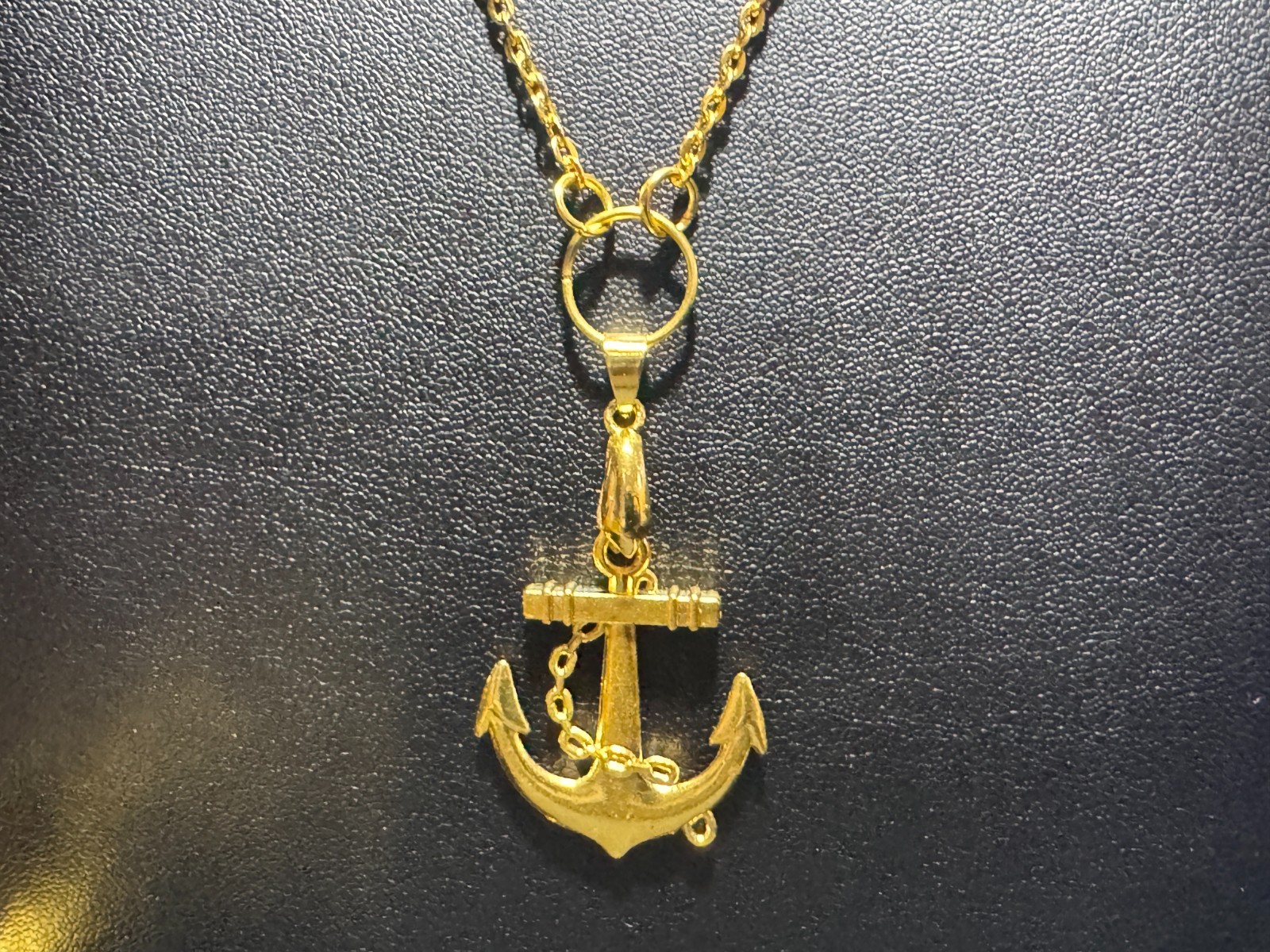 Anchor Pendent Necklace Gold or Platinum Color 20″ or 24″