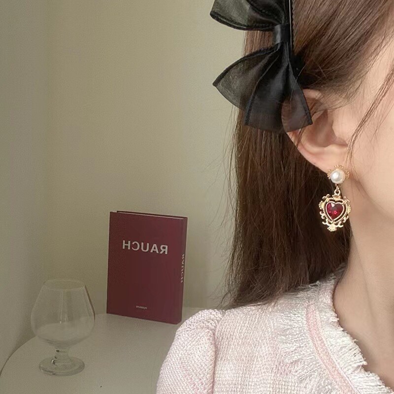 Fashion exquisite Love Heart Drop Dangle earrings 925 Silver