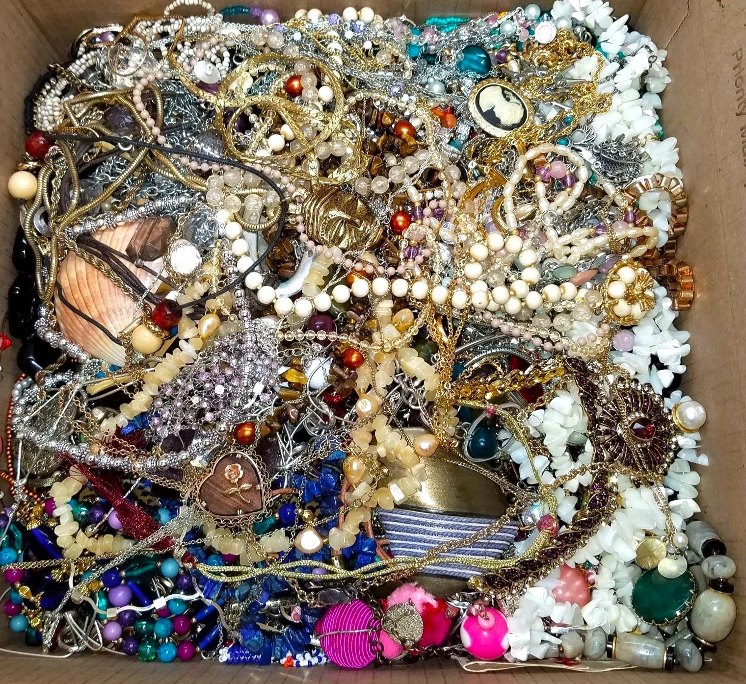 Tangled Unsearched Huge Jewelry Lot VTG Vintage & Mod Junk & Good Mix Resell Fun