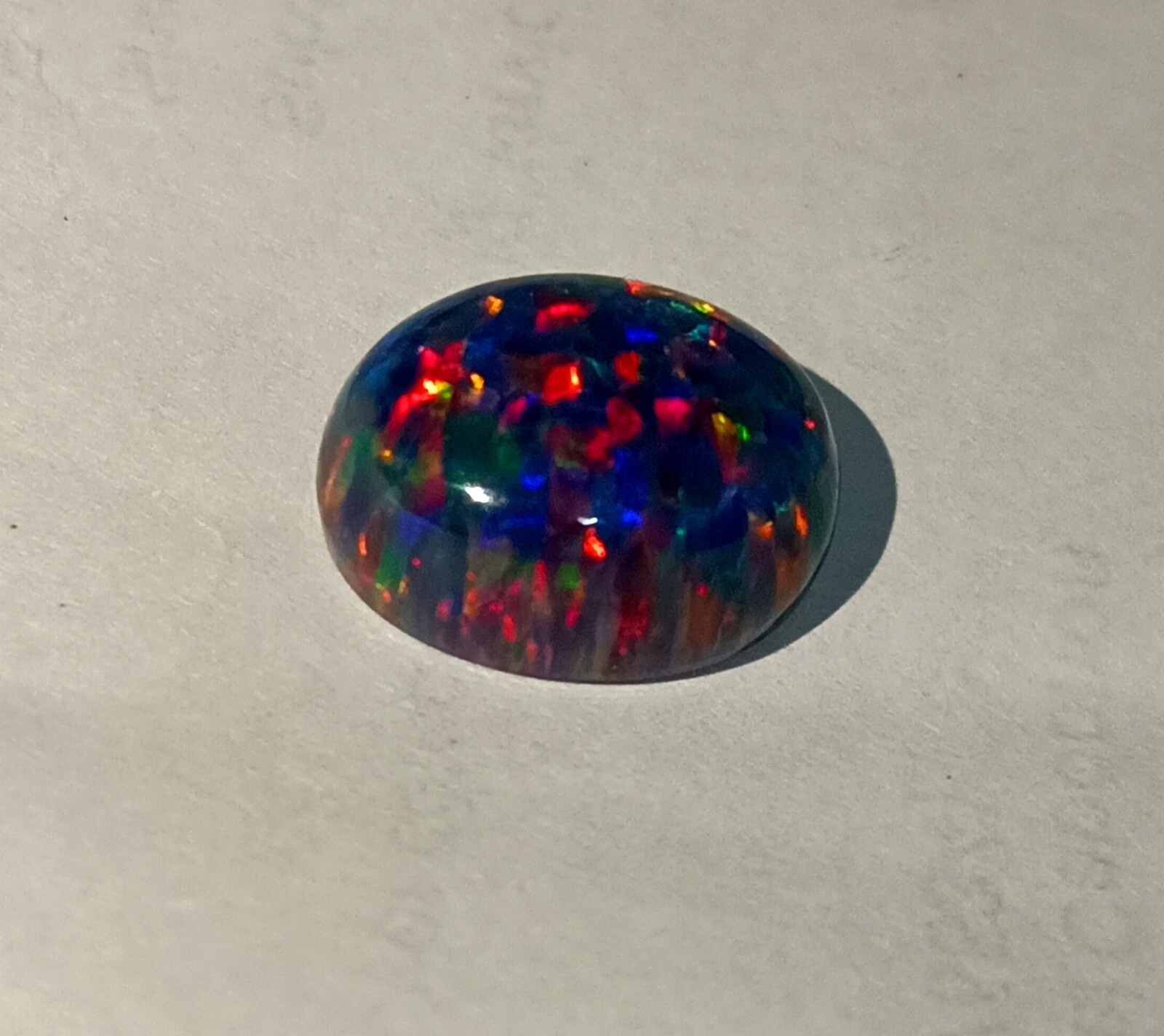 NaturalCertified Black Fire Opal Oval Cabochon 9.70 Ct Australian Loose Gemstone