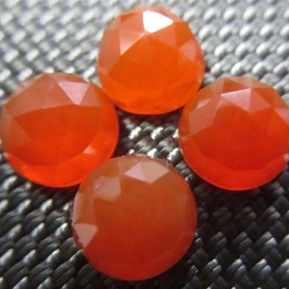 4-5mm Natural Carnelian Rose Cut Round Shape Loose Gemstone For Jewelry Making
