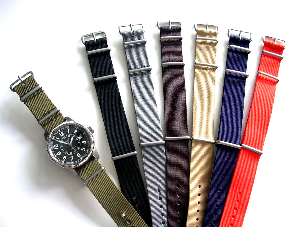 24mm Brown NATO g10 nylon watch band Military strap Flieger IW SUISSE 18 20 22mm