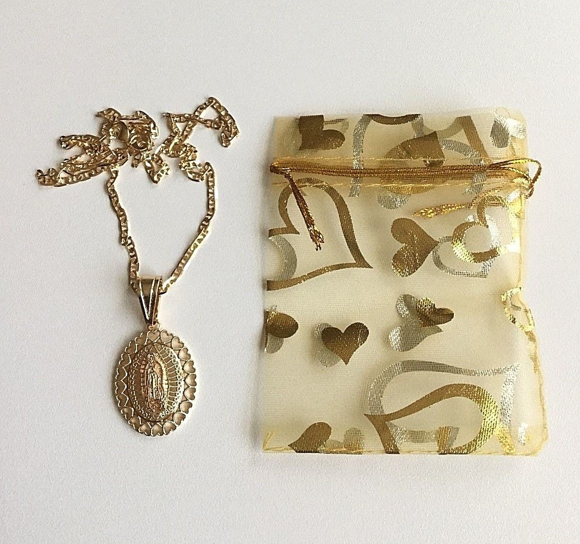 18K GOLD FILLED CADENA DE GUADALUPE-20″/ GUADALUPE NECKLACE-20″ LONG – 30X22mm