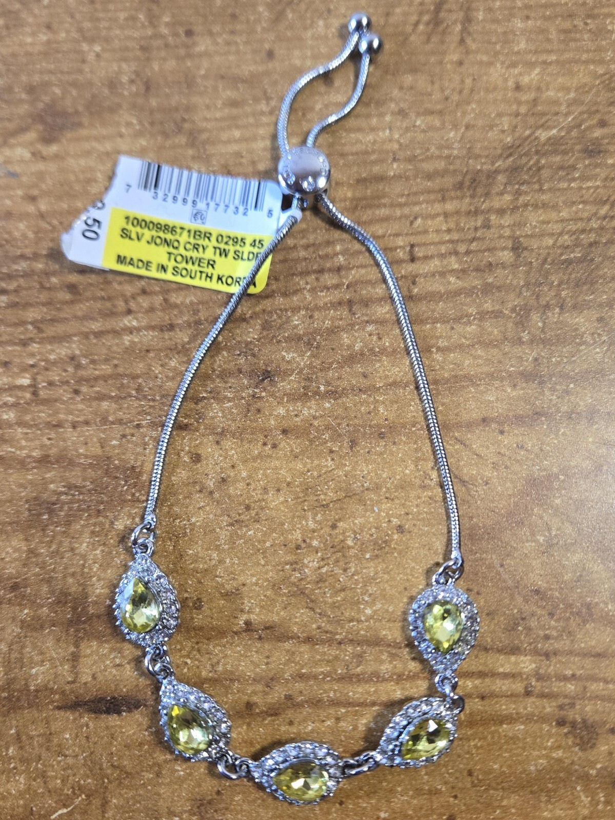 3 Pc. Macy’s Retired Stock Silver & Jonquil Crystal Jewelry Special Occasion Set
