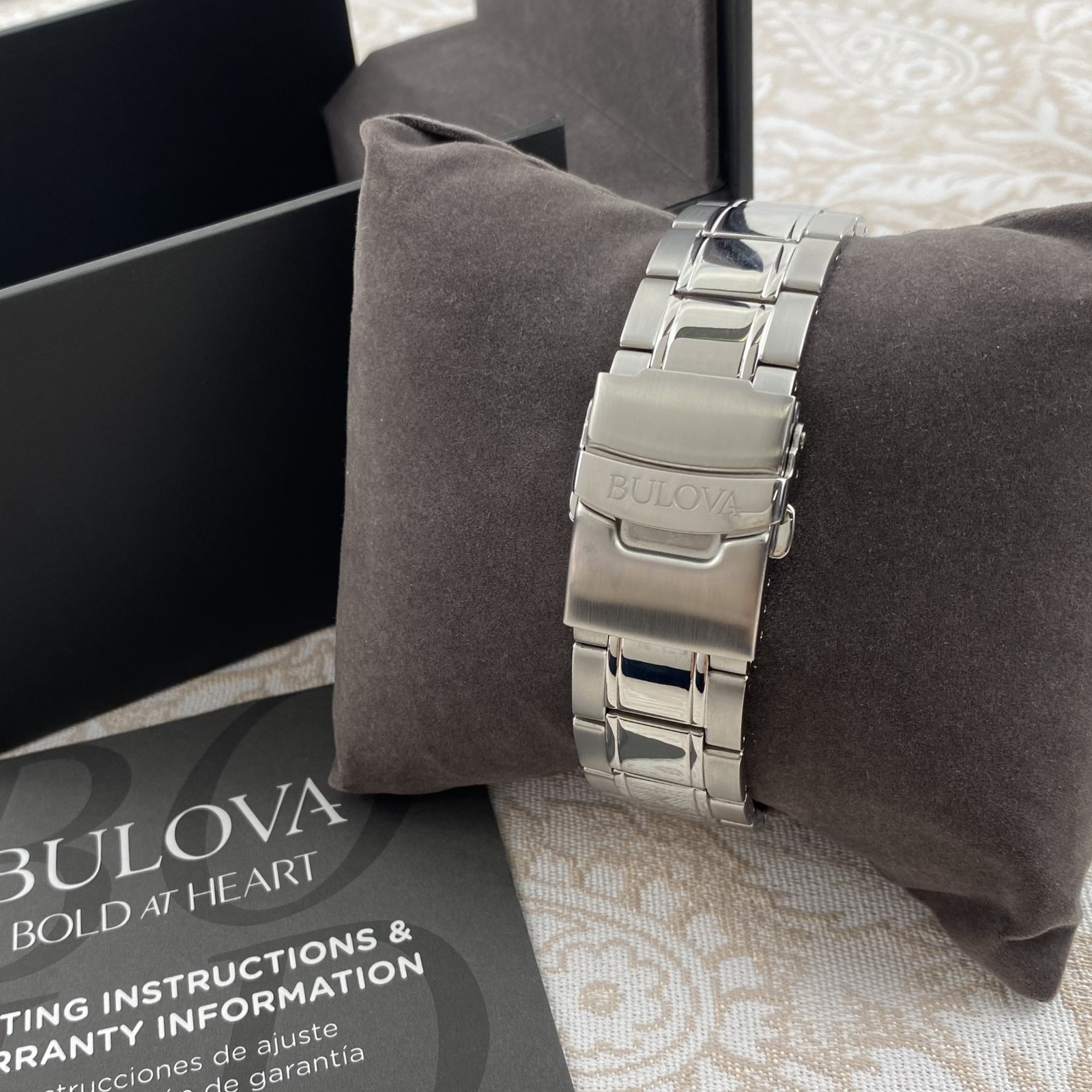 Bulova Marine Star 96B255 White Dial Stainless Chronograph Men’s Quartz Watch