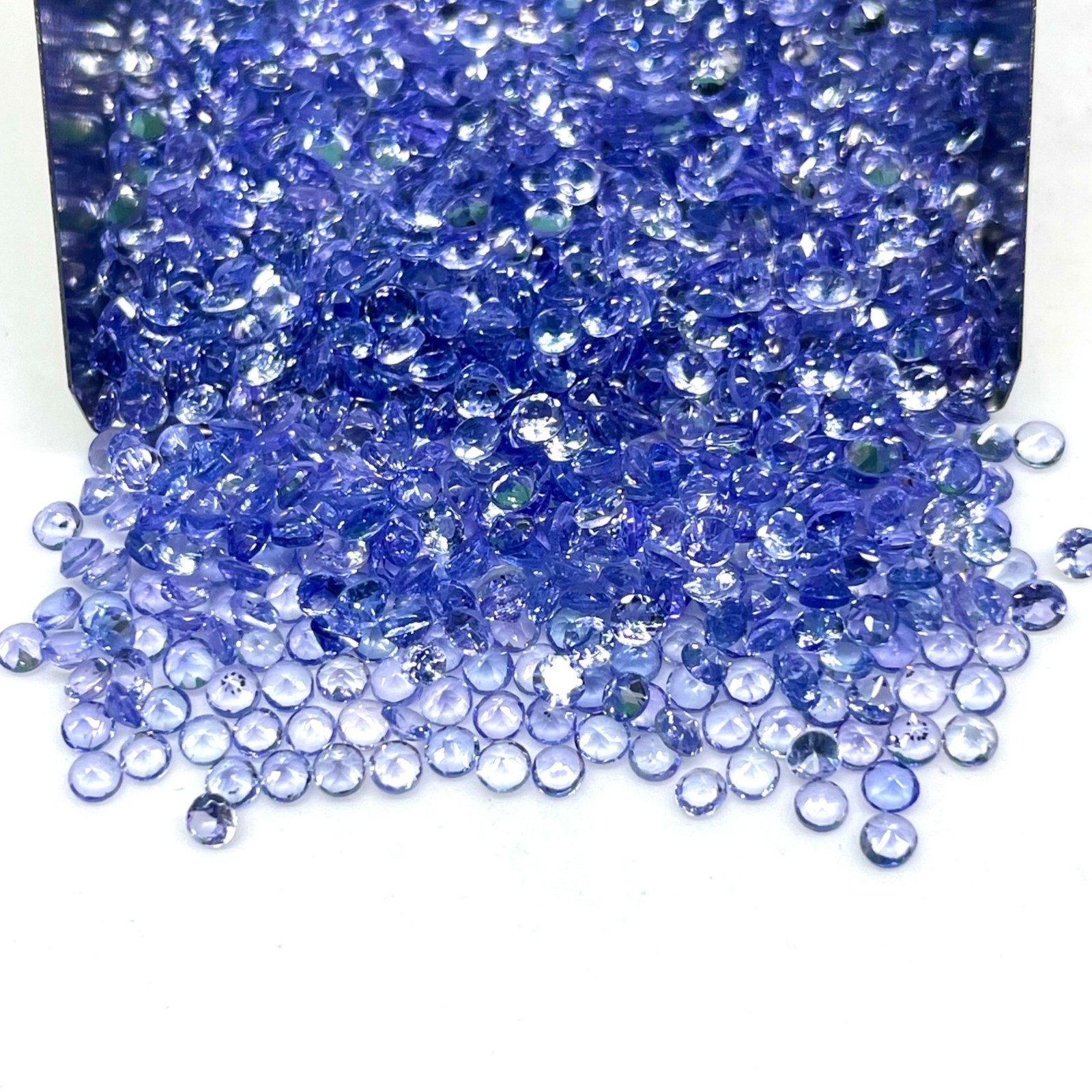 100 Pcs Natural Tanzanite 2mm Round Cut Sparkling Loose Gemstones Lot 3.75 Cts