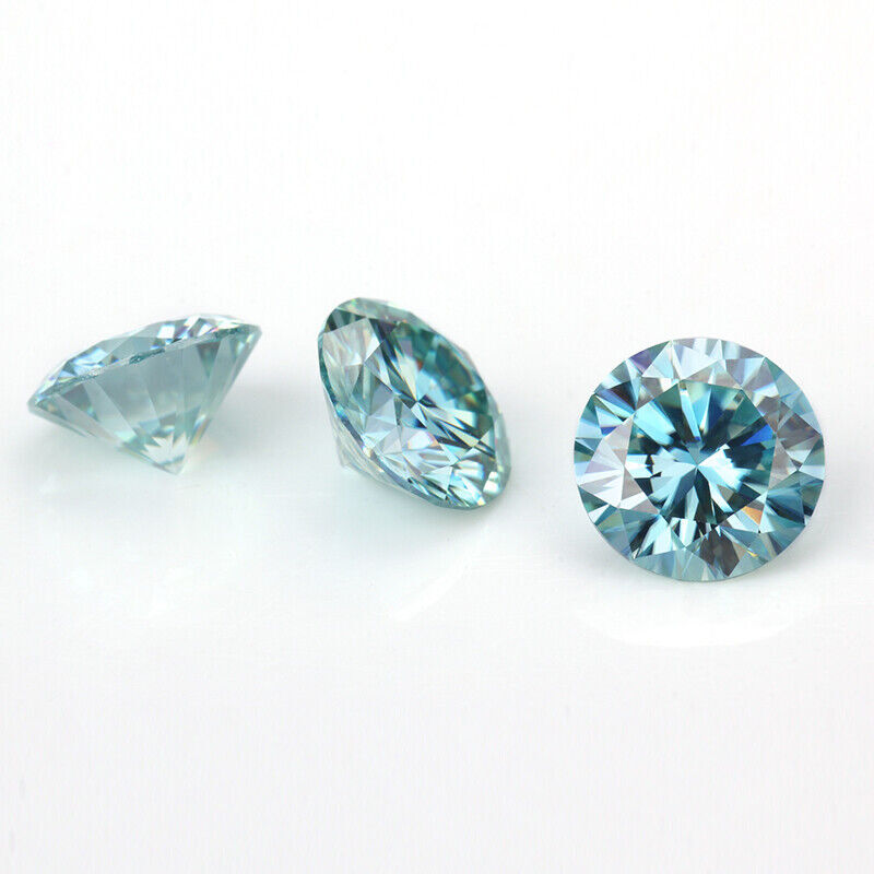 3.0~12mm Light Blue Round Cut Loose Moissanite Stone With GRA Certificate