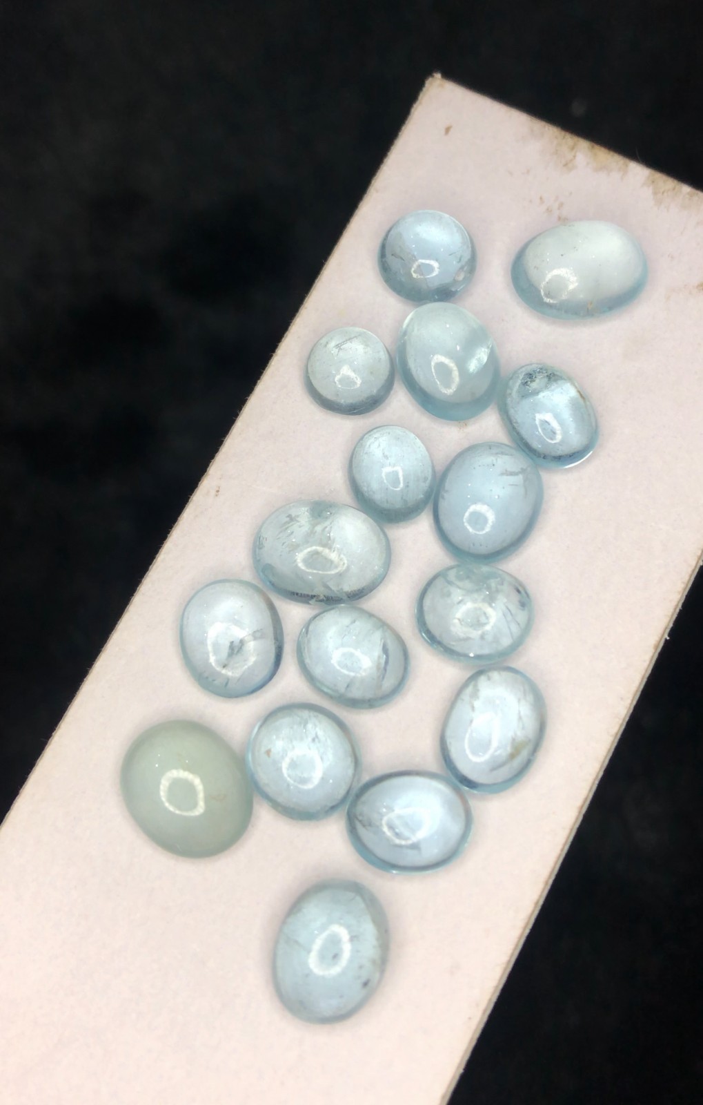 24 Ct Blue Transparent Aquamarine cabs