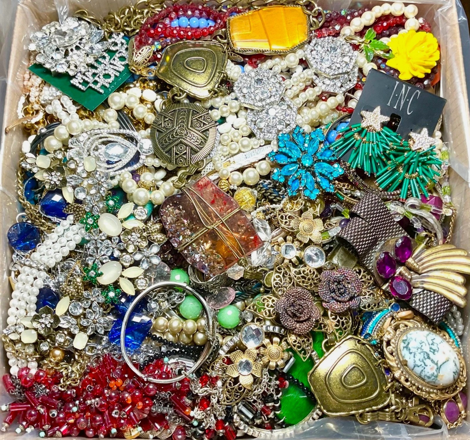 Over 3 Lbs Unsearched Jewelry Lot Vintage & Modern Junk & Resell Tangled FUN