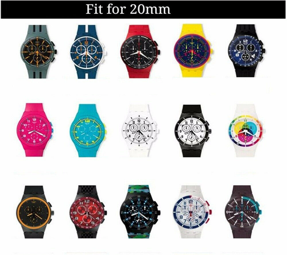 Wrist Watch Band Strap For Swatch 16mm 17mm 19mm 20mm Rubber Silicone Watchband