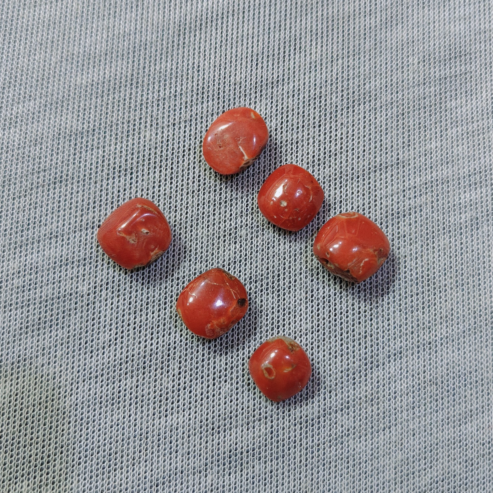 Vintage Natural Italian Red Coral Cabochon Lot Genuine Mediterranean Coral Gemst