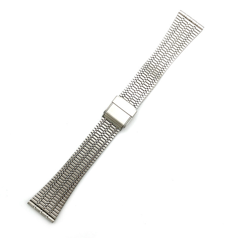 Tapered Stainless Steel Watch Strap 18mm 20mm 22mm Quick Release 7 Bead Bracelet