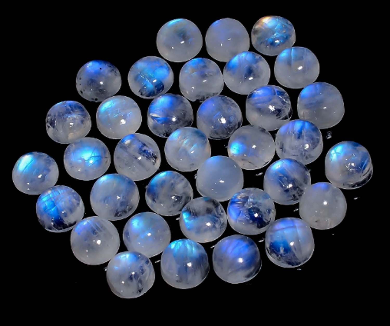 Natural AA+ Rainbow Moonstone Round Cabochon Gemstone Lot 20 Ct 10X10X4mm 201