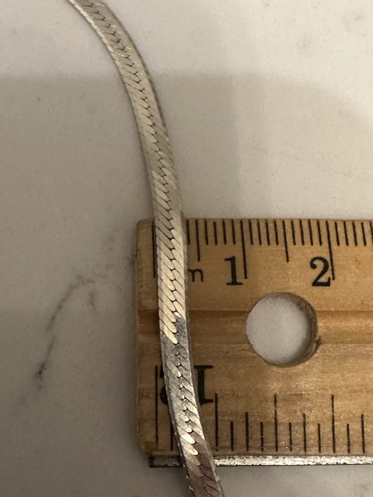 Vintage Sterling Silver 925 Herringbone Chain Necklace 18” 4mm Italy 6.6g
