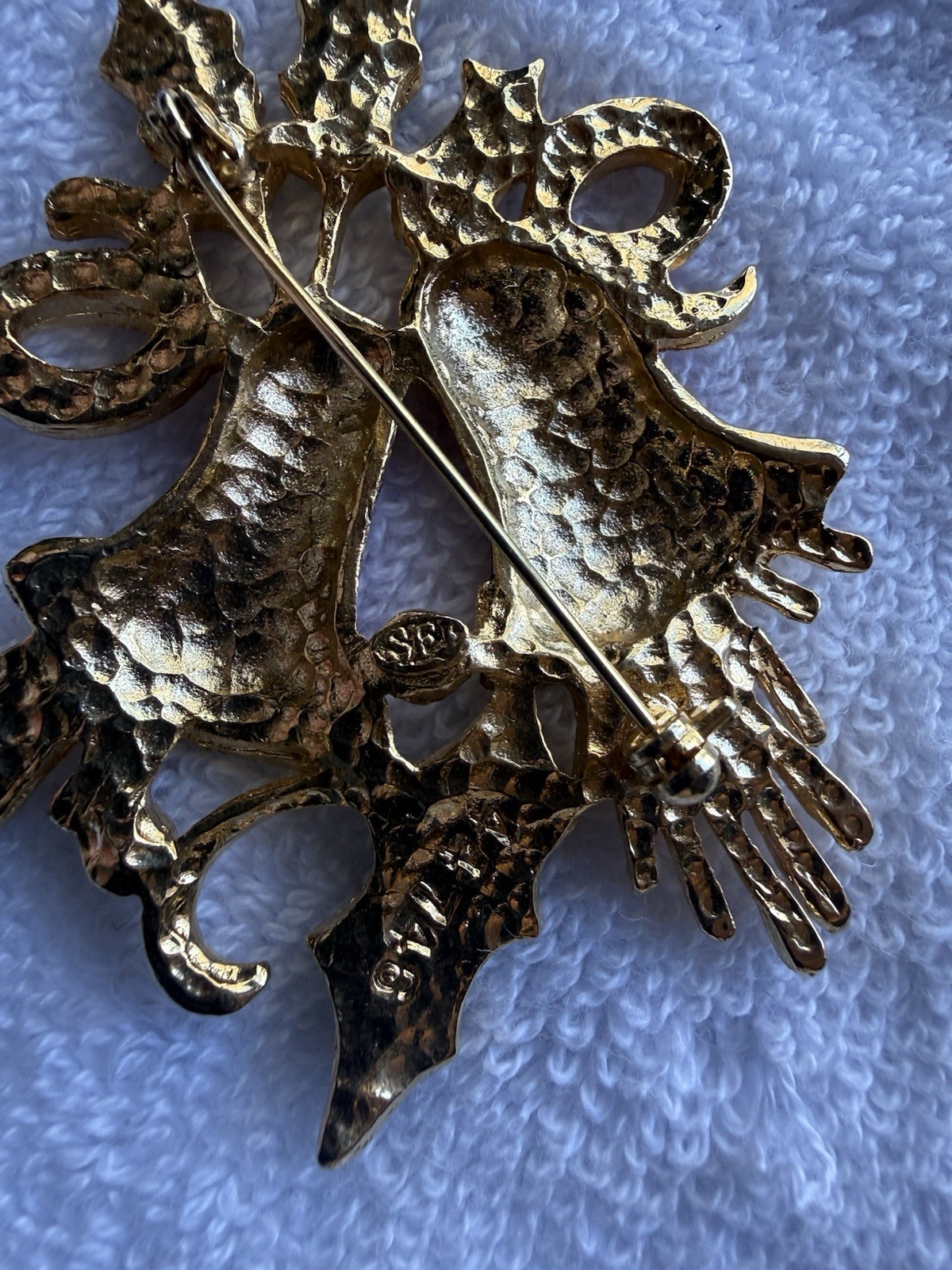 Christmas jewelry lot brooches earrings Many Signed See Description