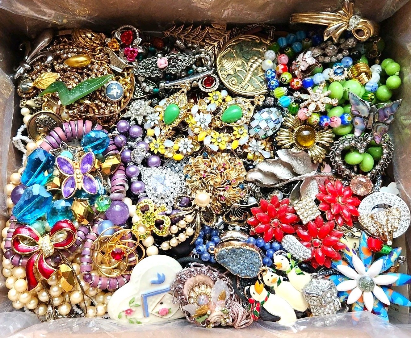20 BIG POUNDS LBS Jewelry Lot Vintage Mod Junk Craft & Good Resell Tangled In