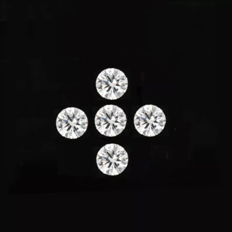 2 Ct Natural White Diamond Round Cut 5 mm 5 Pcs VVS1 D Grade GDGL Certified D62