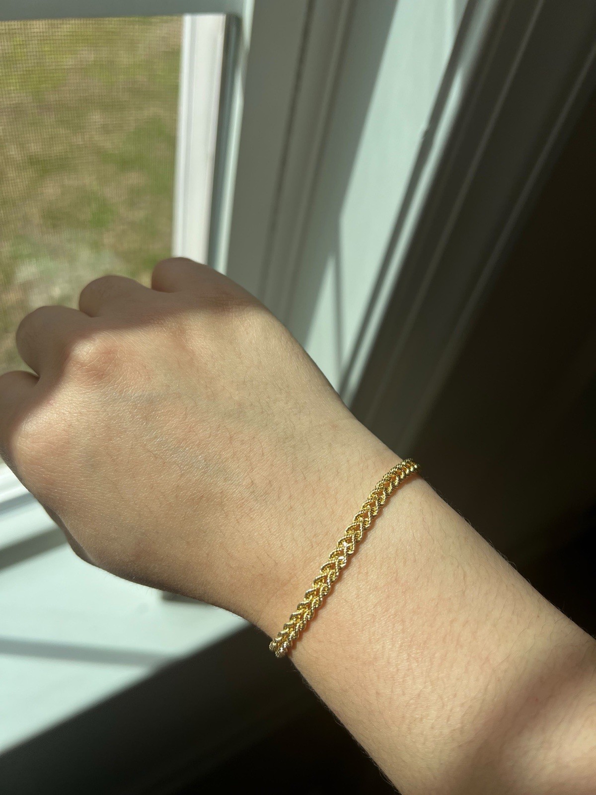 Reeds Double Rope Chain Bracelet 10K Gold 7 Inches.