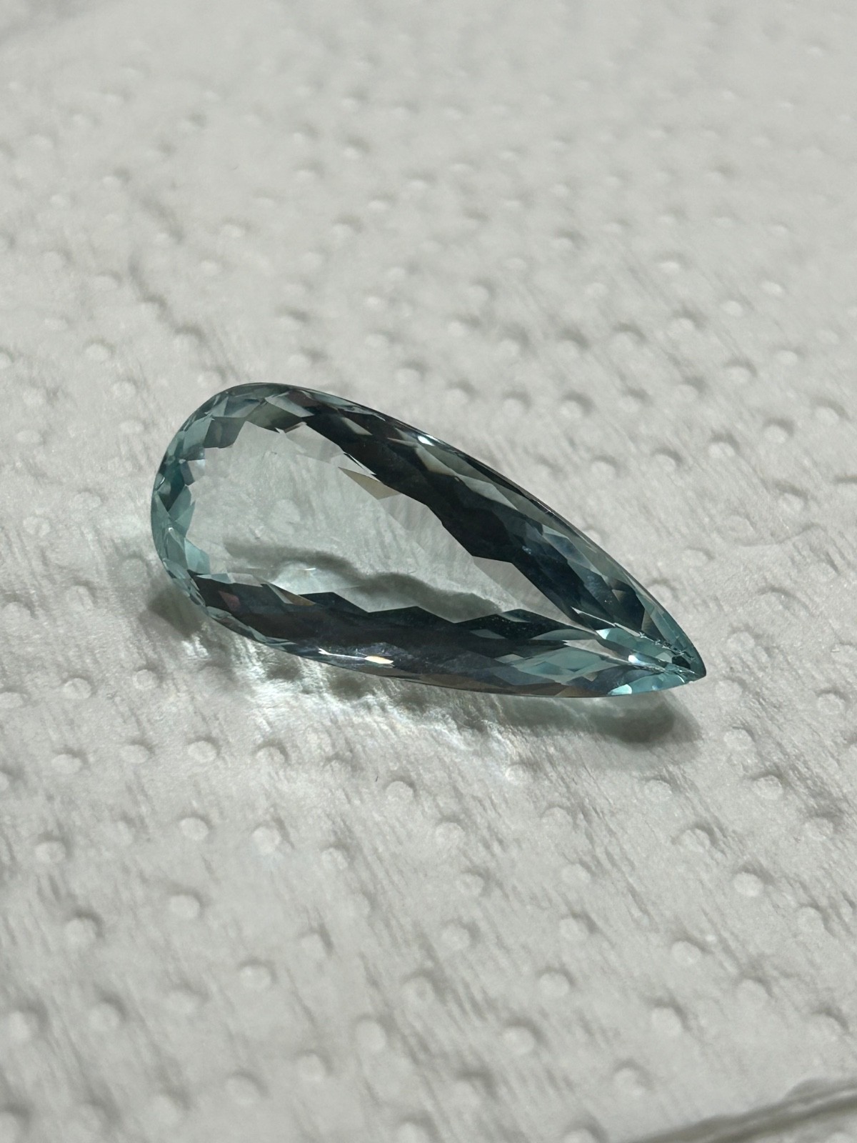 Very Light BLUE TOPAZ 23 CT Faceted Pear /Tear Drop Natural Gemstone 33 x 14 mm