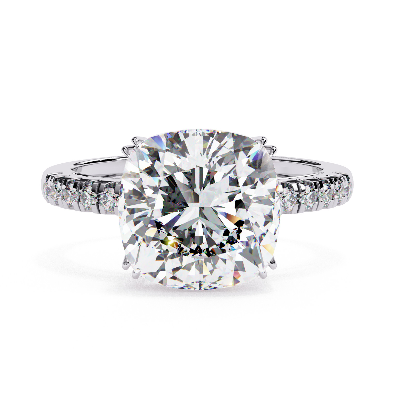 5ct Cushion Cut Moissanite Ring 925 Sterling Silver Gold, Rose Gold Plated Sz. 6