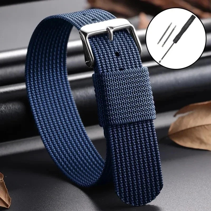 High Quality Nylon Watch Band Canvas Watch Strap Single Pass 18mm 20mm 22mm