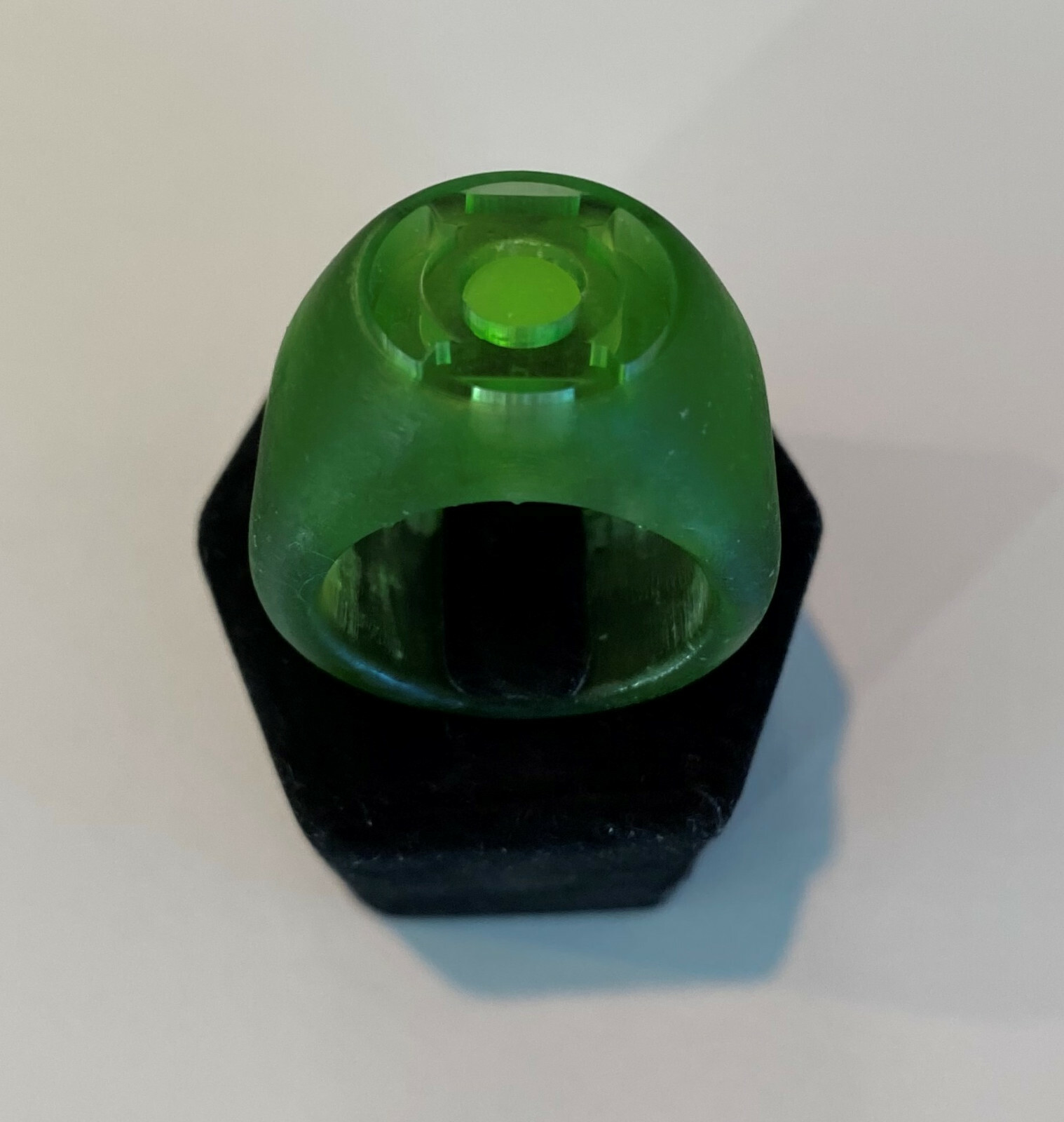 Green Lantern Band Ring with Glow-in-the-dark Stone, Resin, made in USA