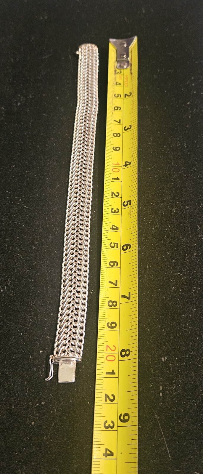 Milor Italy Double Interwoven Curb Link Chain Sterling Bracelet Sz 8.0