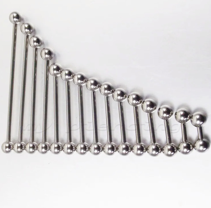 PAIR Steel Industrial Eyebrow Ear Cartilage Tragus Tongue & Nipple Ring Barbell