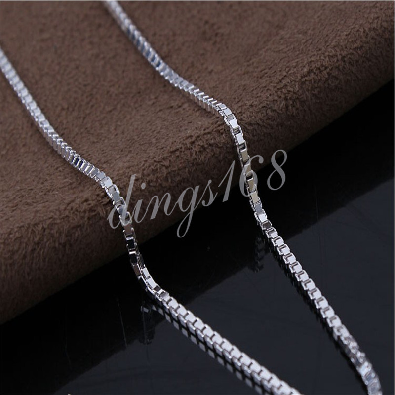 Men &Women’s Genuine 925 Sterling Silver Tarnish-Free Classic Box Chain Necklace