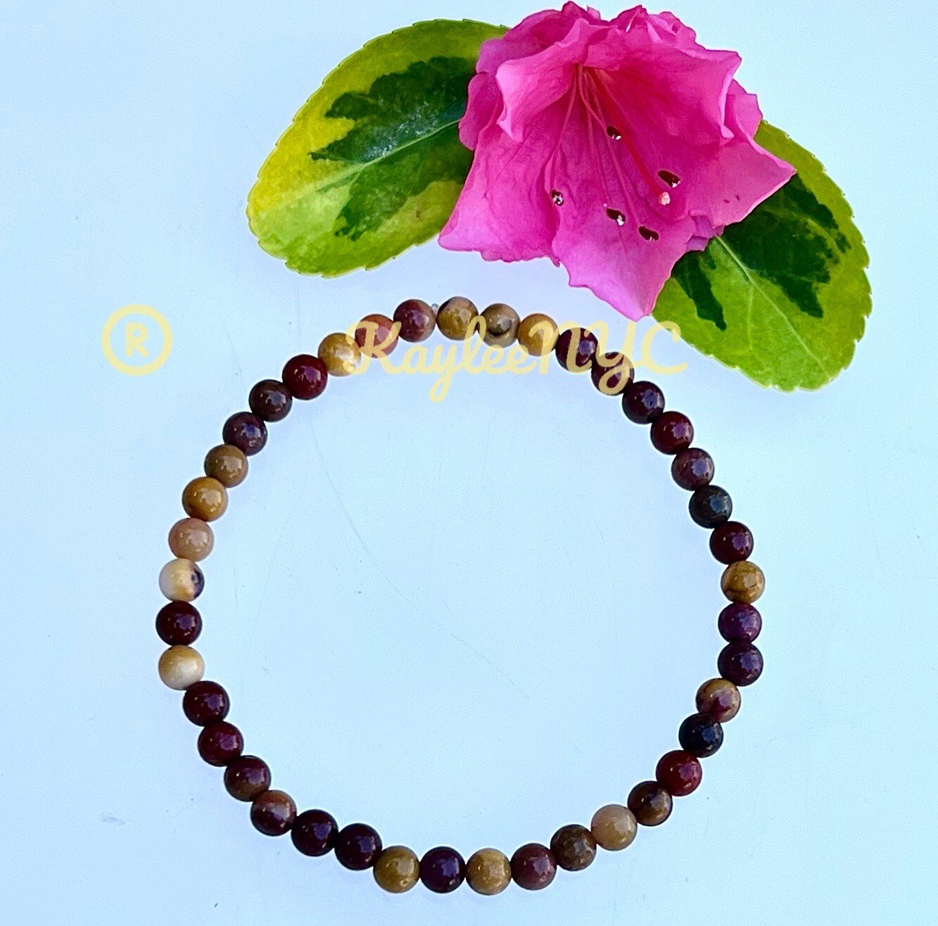 Wholesale Lot 6 Pcs Natural Mookaite 4mm 7.5” Crystal Stretch Bracelet