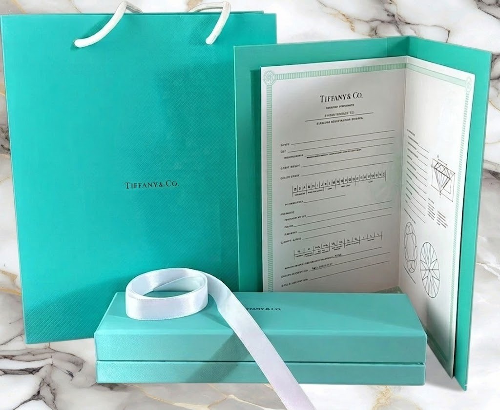 Tiffany & Co. Engagement Blue Leather Bracelet Empty Box Case