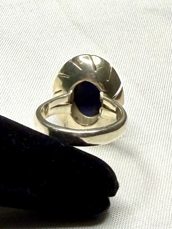 Vintage Taxco Mexico .925 Sterling Silver Lapis Lazuli Ring Size 7.5 Signed CII