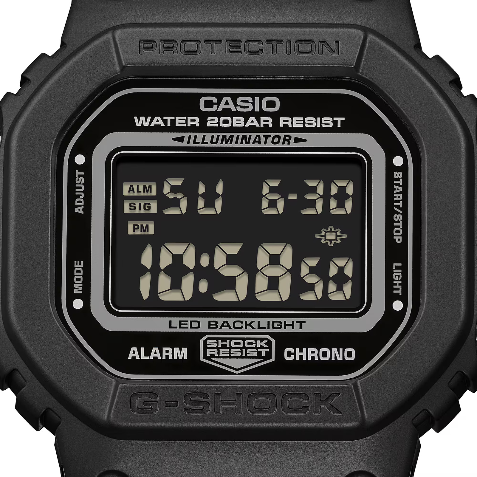 G-Shock DW5600MNC-1 Fidlock Digital Square Black Negative Display