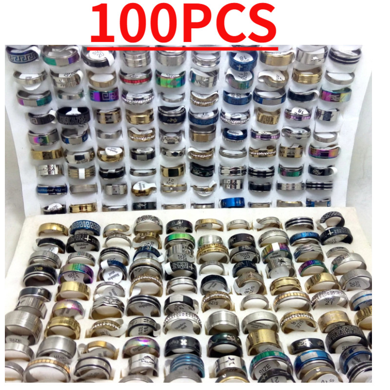 Wholesale Mixed Rings Bulk Finger Band Ring Lot Men/Women Jewelry Fashions 100X