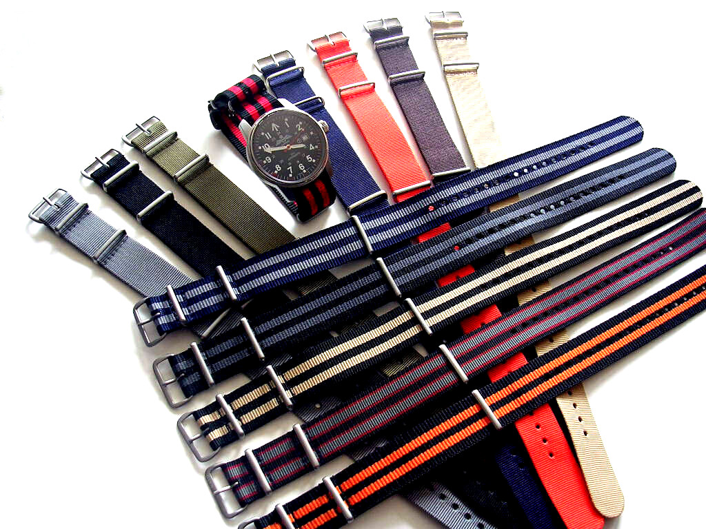NATO watch strap Black Orange G10 Ballistic Pilot RAF Bond IW SUISSE 18 20 22 24