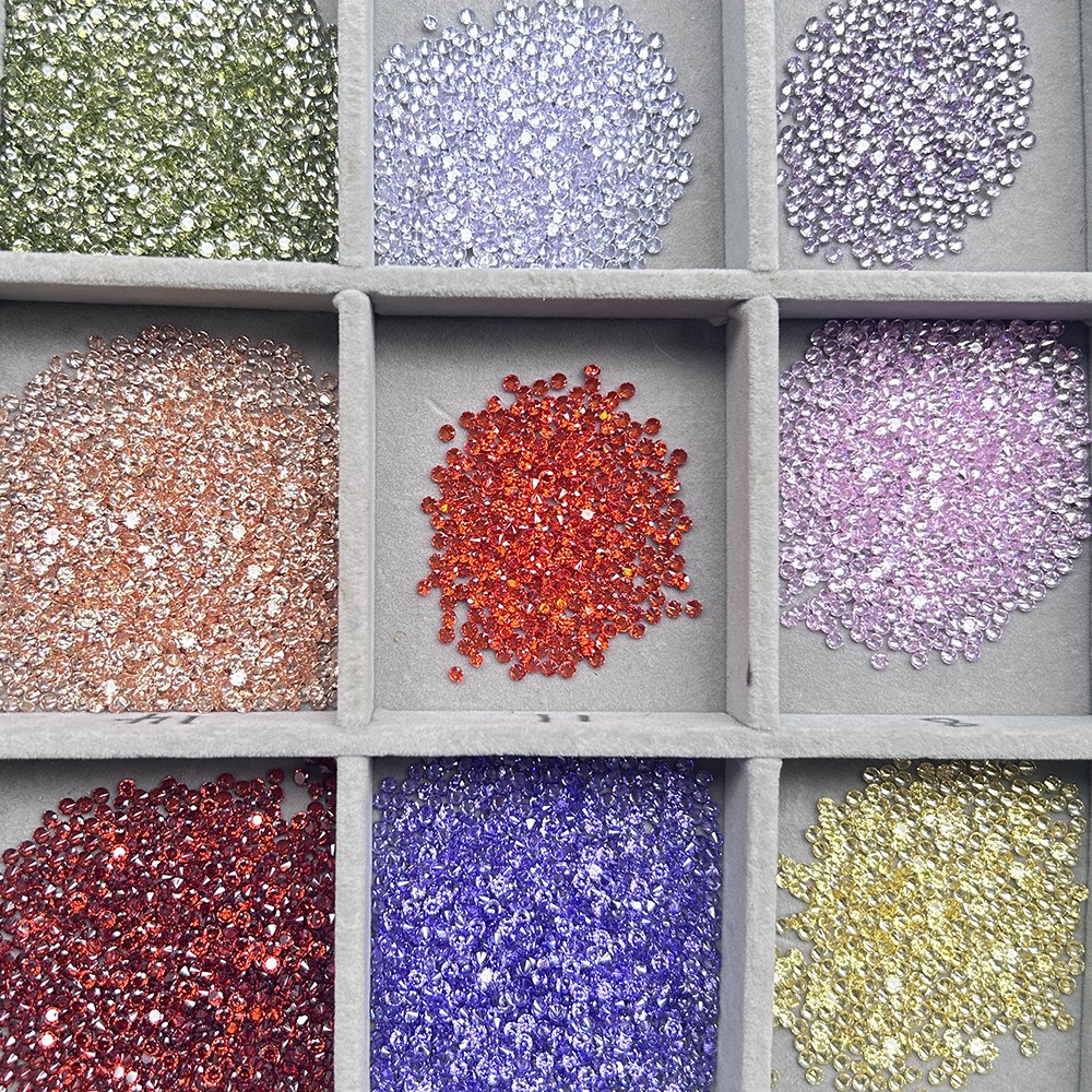 Fancy Color Small Size Loose Zirconia 1000pcs 0.8mm-3.5mm for Jewelry DIY Rings
