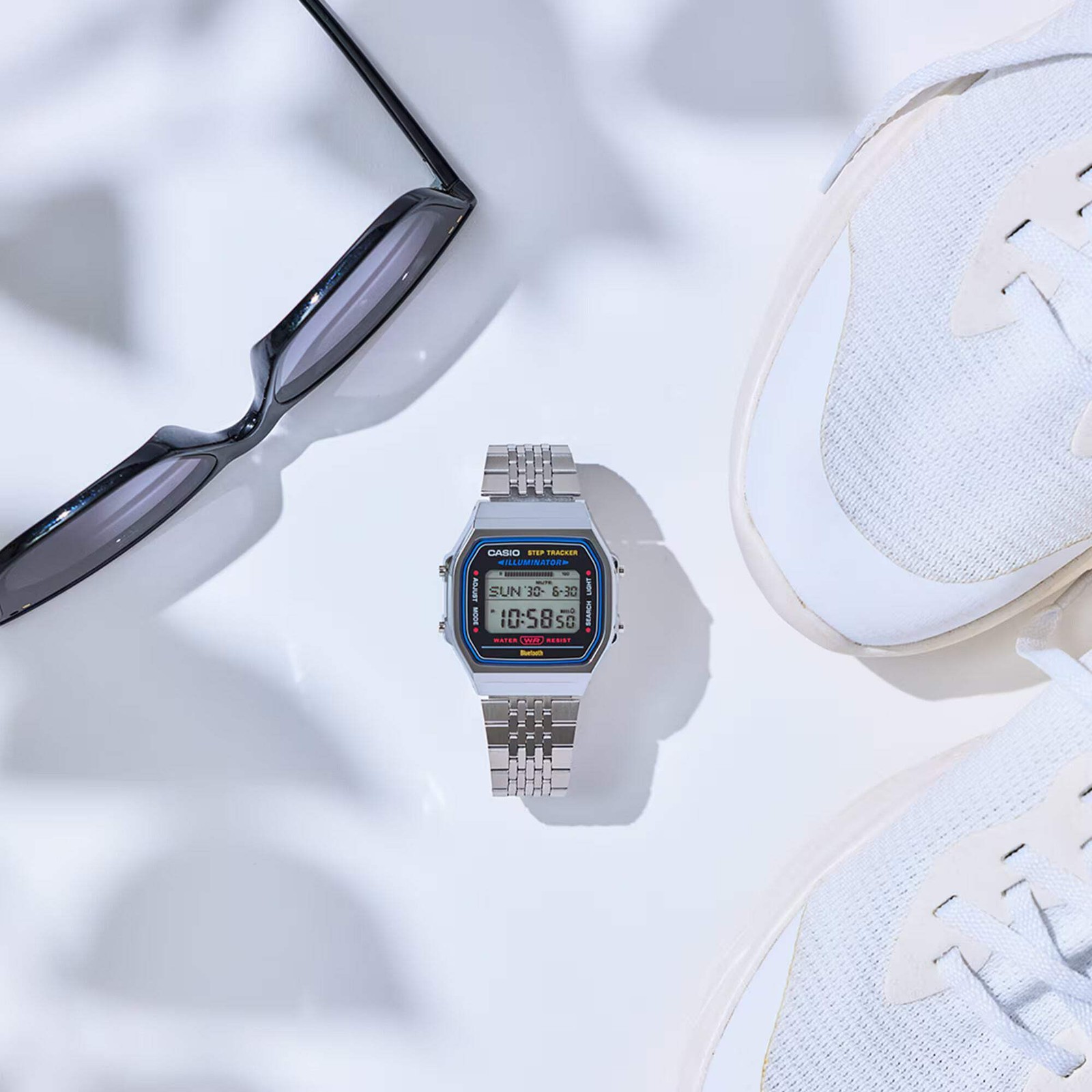 CASIO ABL100WE-1AVT ABL-100WE STAINLESS STEEL BLUETOOTH DIGITAL WATCH
