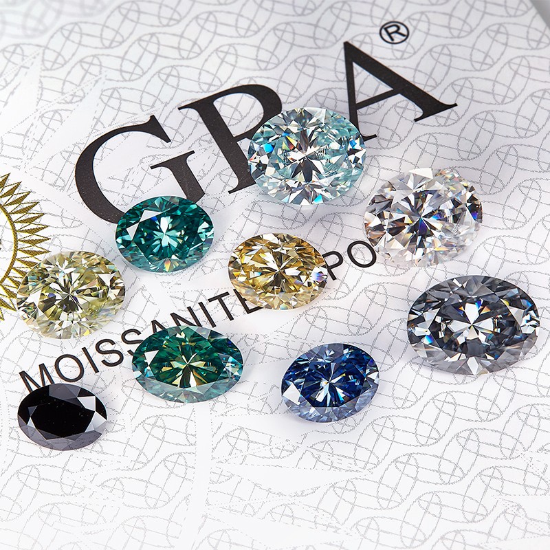 GRA Oval Cut 0.1-10ct D Color VVS1 Loose Moissanite Sparkling for Jewelry Making