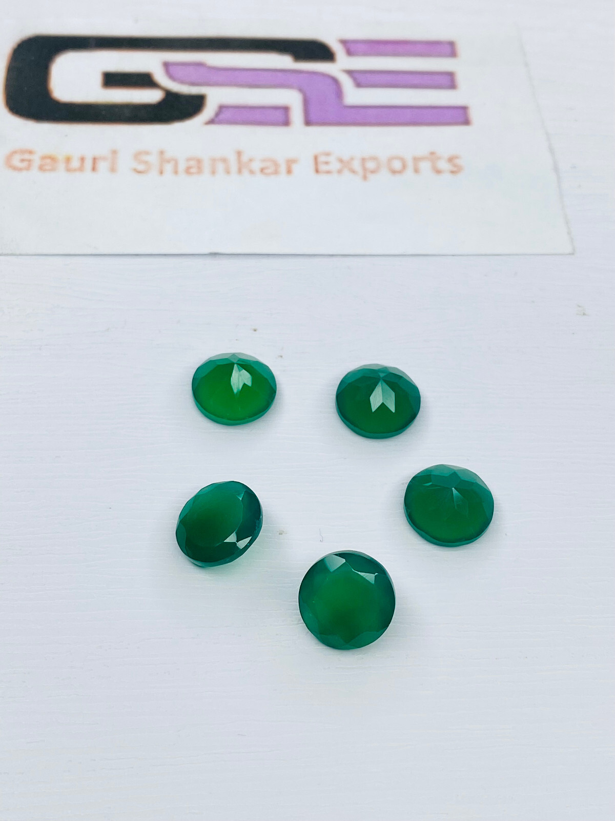 Green Onyx Faceted Round Cut Loose Gemstone 1×1 MM to 12×12 MM Calibrated DG